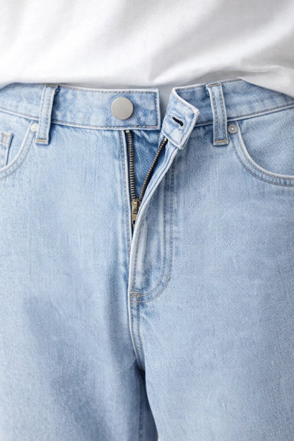 Relaxed Straight-Leg Casual Denim Pants